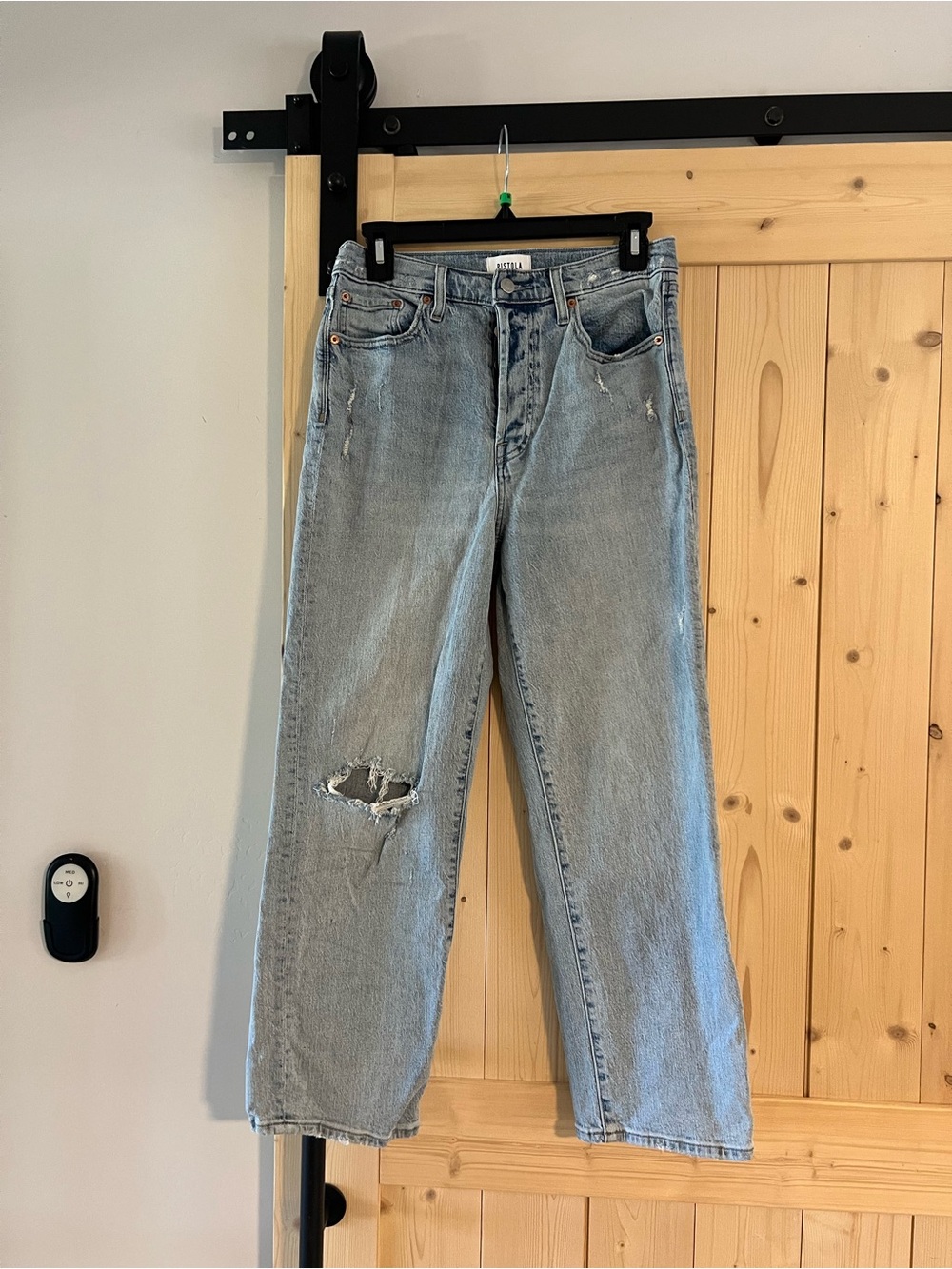 Pistola Cassie Super High Waist Crop Straight Leg Jeans 28 RAINER DISTRES